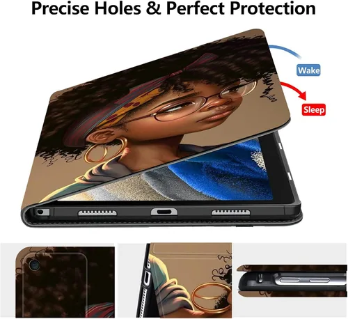 Vista 2 de Funda para tablet Amazon Kindle Fire HD 10 y 10 Plus de 10.1" (11ª generación, versión 2021), funda plegable con función de encendido y apagado