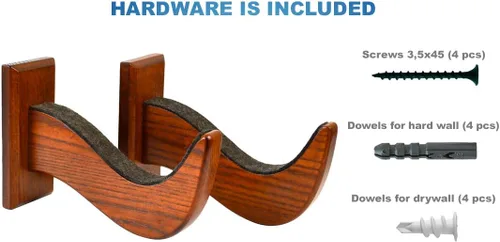 Vista 6 de TESLYAR Soporte de pared para tabla de surf, estante de madera para almacenamiento en pared, ganchos de madera maciza para tabla de surf, tabla