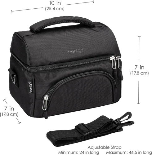 Vista 6 de Bentgo® Bolsa de almuerzo Deluxe - Lonchera duradera y aislada con bolsillo exterior con cremallera, bolsillo interior de malla, correas acolchadas