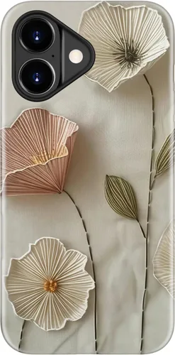Vista 108 de Funda para iPhone 12 Mini, compatible con carga inalámbrica, protección de doble capa con elegante diseño de flores silvestres, silicona suave +