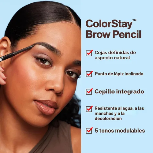Vista 4 de Revlon ColorStay lápiz para cejas, Rubia