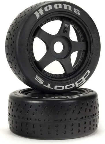 Vista 2 de ARRMA Dboots Hoons 42/100 2.9 - Neumáticos Rc con cinturón con insertos de espuma, montados en ruedas negras de 5 radios (juego de 2): ARA55062