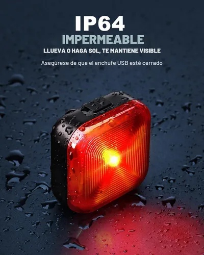 Vista 4 de ONVIAN Luz trasera de bicicleta para montaje en bastidor trasero de bicicleta, linterna LED recargable por USB, linterna de seguridad para bicicleta