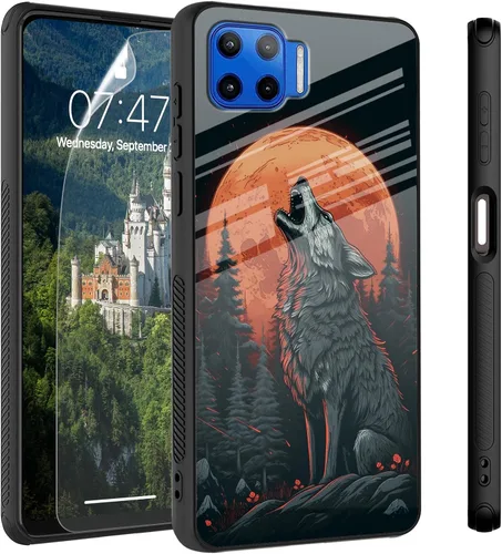 Vista 35 de Funda para Motorola Moto Edge 2022, cubierta trasera de vidrio templado con protector de pantalla, protección a prueba de golpes para Motorola Moto