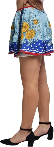 Vista 3 de Pyzis Gioda Design - Minifalda veraniega en capas con estampados extravagantes