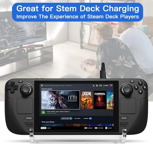 Vista 2 de CaSZLUTION Base de soporte para Steam DeckROG Ally, soporte de acrílico compatible con Nintendo SwitchSwitch LiteSwitch OLED consola