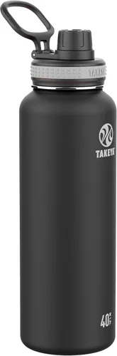 Vista 10 de Takeya Originals - Botella de agua de acero inoxidable con aislamiento al vacío de 18 onzas con tapa de boquilla, negra