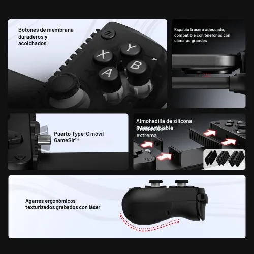 Vista 5 de GameSir X5 Lite Mobile Gaming Controller for Android & iPhone 15/16 Series (USB-C), Hall Effect Joystick, Lightweight Ergonomic Phone Controller