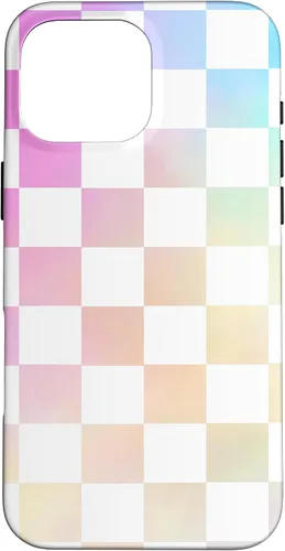 Vista 19 de Pastel Rainbow Checkerboard Checker Checked Pattern Case for iPhone 17