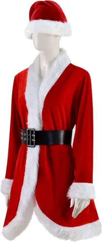 Vista 8 de Chaqueta de Santa para mujer, vestido con cinturón y sombrero