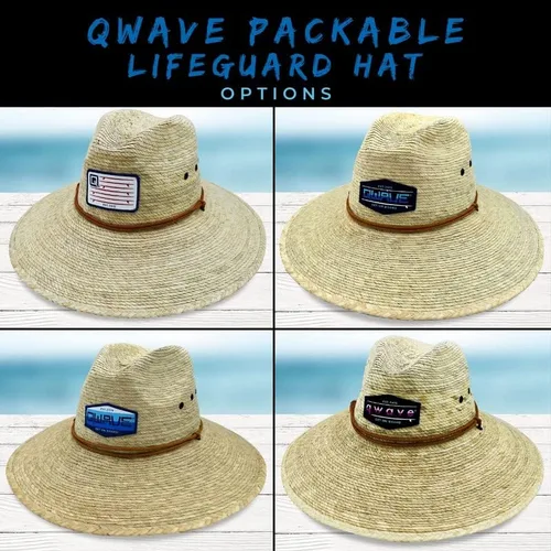 Vista 6 de Qwave Sombrero salvavidas de paja lavable a piedra para hombres y mujeres, sombrero de paja de playa que protege del sol del verano