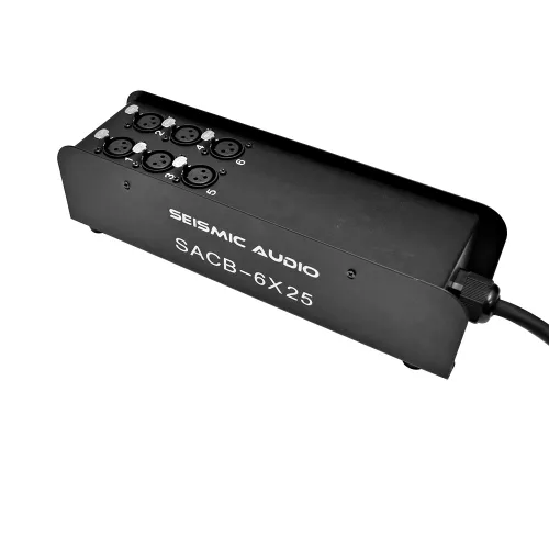 Vista 3 de Seismic Audio SACB-6x25 - Cable de envío de sub canal XLR de perfil bajo de 6 canales, con cable de serpiente, 7.62 metros