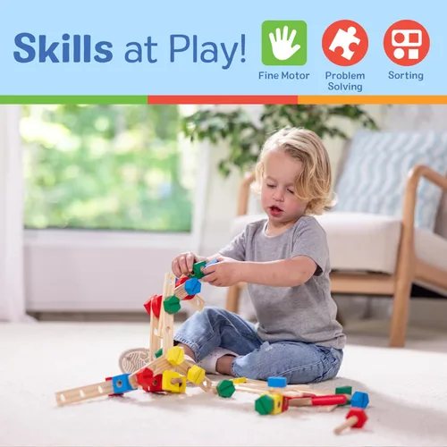 Vista 5 de Kit de construcción de madera Melissa & Doug en una caja (48 unidades)