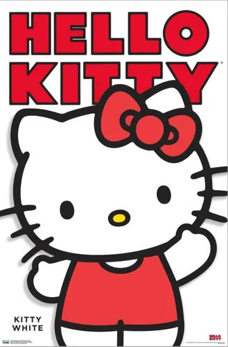 Vista 2 de Trends International Póster de pared en lienzo de Hello Kitty y sus amigos: Hello - Kitty White