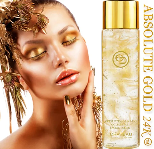 Vista 3 de Absolute Gold 24K GOLD PETAL TONER FACIAL - SUERO FACIAL LIFTING (Pack 2). ORO DE 24 KATS, COLÁGENO, ÁCIDO HIALURÓNICO, PÉPTIDOS. Para todo