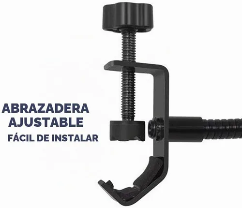 Vista 4 de Studio Micrófono Mic viento visualización Filtro pop filtro Pop dragonpad Soporte Giratorio 360 flexible cuello de cisne Holder, Negro/Blanco