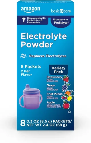 Vista 7 de Amazon Basic Care - Paquetes de electrolitos en polvo para rehidratación para niños y adultos, sabor uva, 6 unidades (paquete de 1)