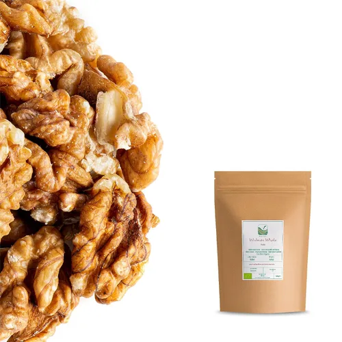 Vista 4 de Nueces enteras naturales sin cáscara mitades y piezas - Bocadillos para Nueces crujientes con mantequilla repletas de riqueza natural, ideales