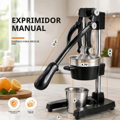 Vista 3 de Exprimidor de cítricos de hierro fundido, prensa manual para pomelo limón