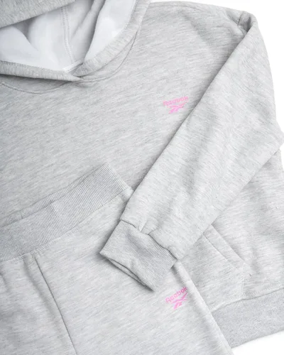 Vista 2 de Reebok Conjunto deportivo para niña, sudadera con capucha y pantalones deportivos de 2 piezas, conjunto deportivo para niñas (4-12)