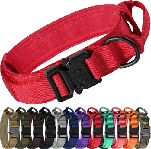 Vista 16 de Joytale Collar táctico para perro con asa, collar militar ajustable y resistente con 2 parches para entrenamiento, adecuado para perros medianos
