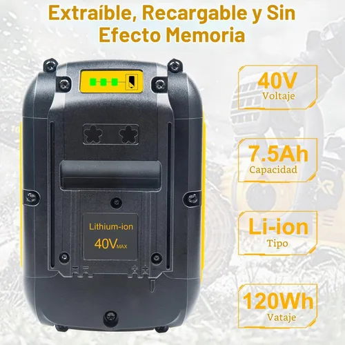 Vista 6 de DTK Reemplazo de 7.5Ah para batería Dewalt 40V DCB404 DCB406 DCB407 DCB114