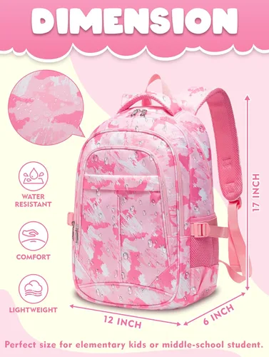 Vista 25 de BLUEFAIRY - Mochilas para niños y niñas, escuela primaria, jardín de niños