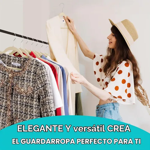 Vista 8 de HOUSE DAY - Paquete de 50 perchas de terciopelo premium, perchas antideslizantes de fieltro aterciopelado, perchas resistentes para ropa con gancho