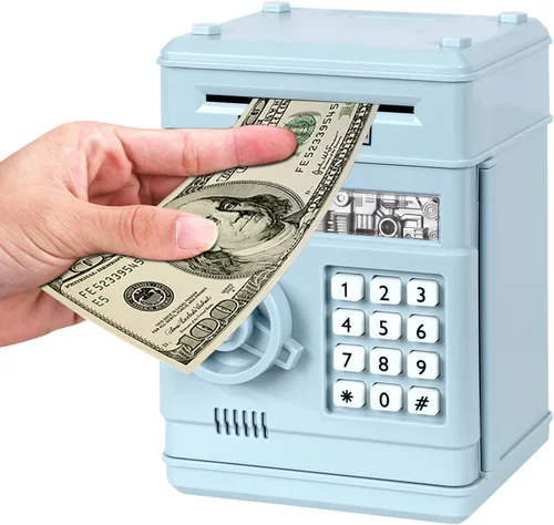 Vista 14 de Alcancía Electrónica de Cajero Automático con Contraseña de Dibujos Animados Lata de Monedas de Efectivo Puede Desplazar Automáticamente Billetes
