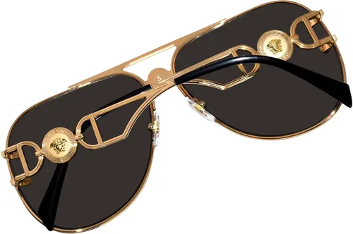 Vista 6 de Versace VE2255 10026G Gafas de Sol DoradoGris Claro Espejo Plata Piloto 2.480 in, Oro