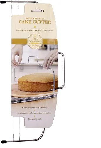 Vista 3 de Mrs. Anderson's Baking Cortador y nivelador de pastel de 2 hilos ajustable, acero inoxidable, plata