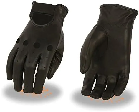 Vista 3 de Shaf Guantes de piel para mujer, perforados, ligeros, sin forro, color negro (regular)