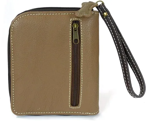Vista 2 de CHALA Bolsos, cartera con cremallera alrededor de la cartera, pulsera, 8 ranuras para tarjetas de crédito, monedero resistente para mujeres, Perro