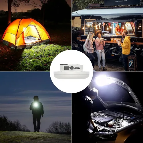 Vista 8 de 2 luces colgantes recargables de 4000 lm con imán 4 modos de iluminación, linterna LED portátil ultra brillante, LED impermeable IPX5