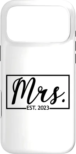 Vista 22 de iPhone 16 Mrs. Est. 2023 Casado luna de miel esposa señor a juego caso de boda