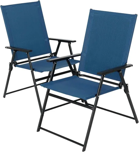 Vista 8 de Anmutig 2 sillas plegables rojas para patio al aire libre con respaldo alto, reposabrazos ligeros