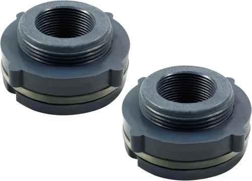 Vista 8 de 2 piezas Accesorio de Mamparo de PVC NPT1, Conector de Tanque de Agua de Plástico de 1 Pulgada Roscado Pasante, Accesorios de Tubería Pasante