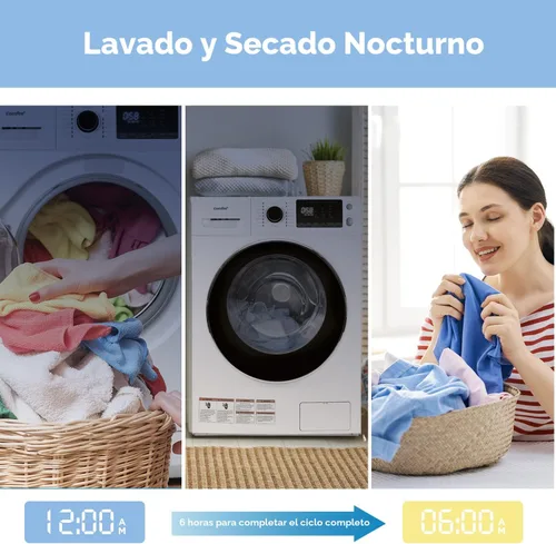 Vista 4 de COMFEE' Combo de lavadora y secadora de 24 pulgadas, 2.7 pies cúbicos, 26 libras, cuidado de vapor para lavadora, secado durante la noche, sin