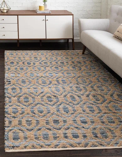 Vista 13 de Unique Loom Chindi Jute Collection - Alfombra de área (1 pies 2 pulgadas x 6 pies 1 pulgada, camino de mesa, azul marino)