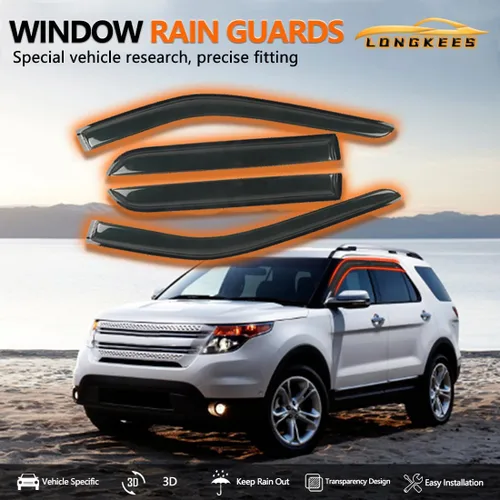 Vista 3 de Viseras de ventana en canal, protectores de lluvia compatibles con Mazda CX-5 2017-2025 (2017-2025) - Deflectores de ventilación de policarbonato
