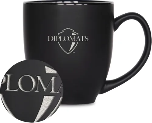 Vista 397 de Rico Industries - Taza de cerámica mate negra con grabado láser estándar de 15oz para NCAA (escuelas T & U) - Para bebidas calientes o frías