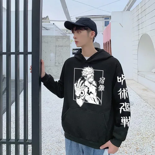Vista 6 de Metaparty Sudadera con capucha unisex Akatsuki con estampado de nube sudadera con capucha de anime con anillo ninja para adultos