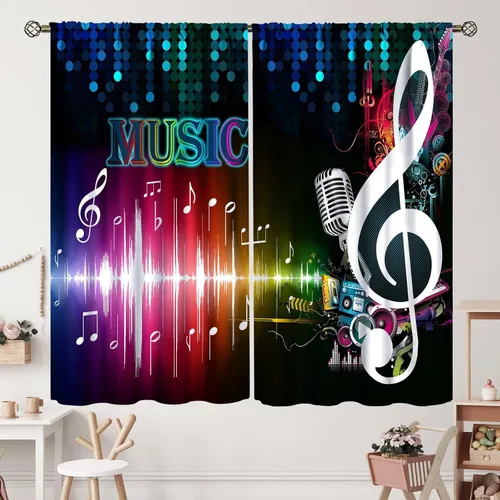 Vista 21 de Cortinas de jazz para mujer americana, estilo grunge, estilo grunge, con bolsillo para barra, para dormitorio, sala de estar, decoración