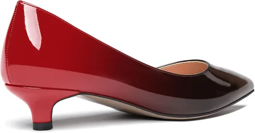Vista 5 de MODENCOCO Zapatos de tacón bajo de patente sólido para mujer de 1.5 pulgadas