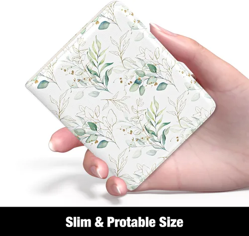 Vista 2 de Rouidr Billetera para mujer, cartera pequeña y delgada con RFID para mujer, bonito bolsillo de cuero plegable para tarjetas de crédito, mini Hoja