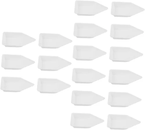 Vista 11 de GLEAVI 20 unidades de pesaje de plástico para barcos de pesaje, básculas para pesar, medición, tazas, pesaje, platos de pesaje