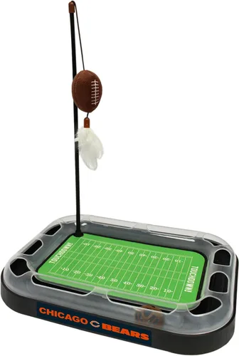 Vista 14 de Pets First NFL BALTIMORE RAVENS Rascador de Campo de Fútbol para Gatos con Juguete de Peluche de FÚTBOL Relleno de Hierba Gatera y Juguete Colgante