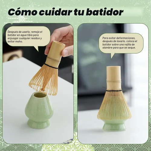 Vista 8 de Clay&Fire Batidor de matcha, batidor de bambú hecho a mano para polvo matcha, Chasen japonés tradicional para agitador de matcha, Wisk Matcha 100%