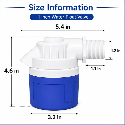 Vista 3 de Válvula de flotador de agua automática roscada NPT de 1 pulgada, válvula de control automático de nivel de agua de PVC resistente para canal de agua