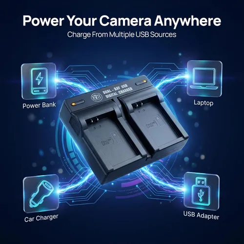 Vista 5 de BM Premium Cargador de batería dual LP-E12 para cámaras Canon EOS-M, EOS M2, EOS M10, EOS M50, EOS M50 II, EOS M100, EOS M200, SX70 HS, Rebel SL1